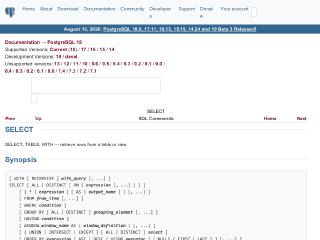 postgresql.org rendered by Sashfold
